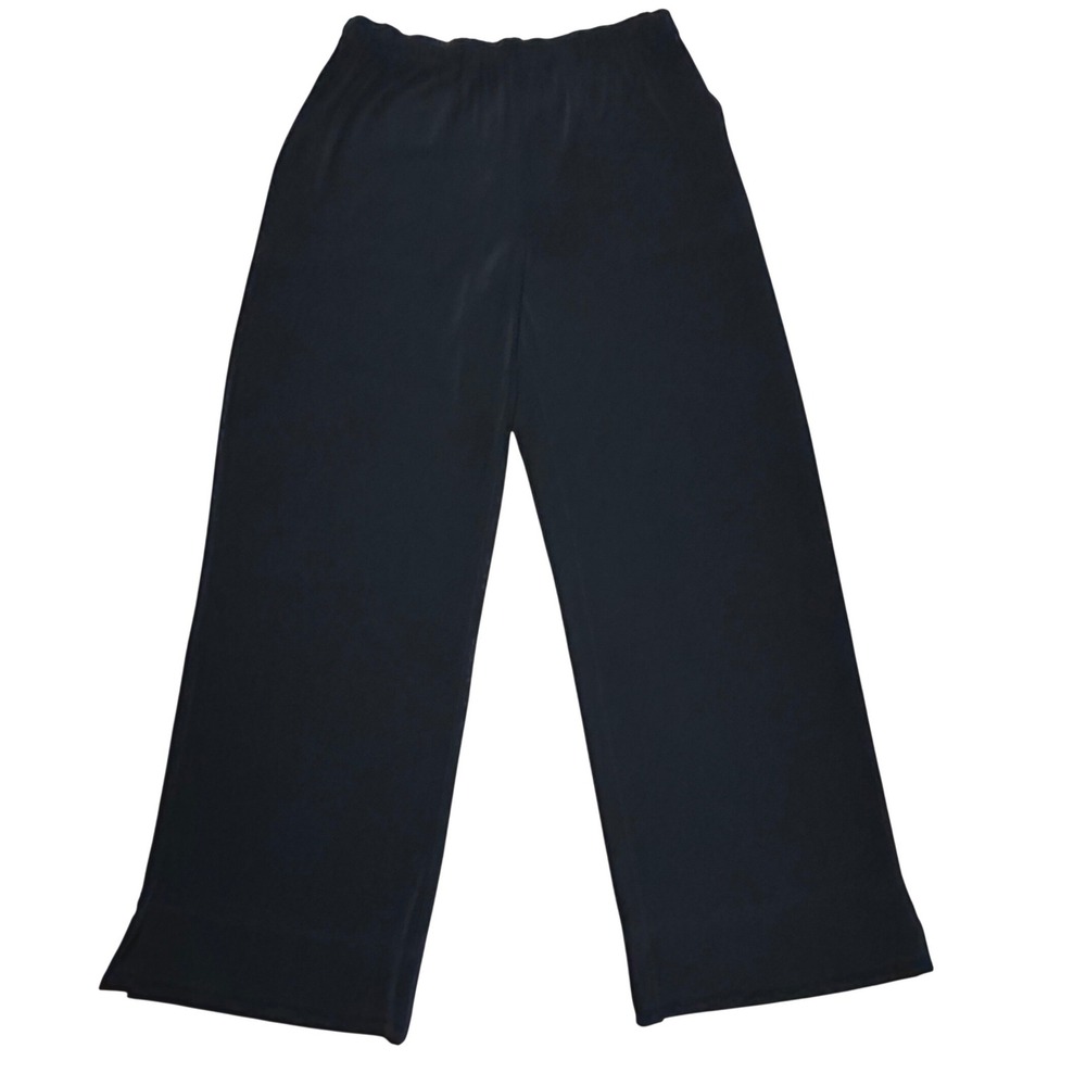 CHICOS Travelers Wide Leg No Tummy Pants 2 Pocket Liquid Knit Minimalist Capsule